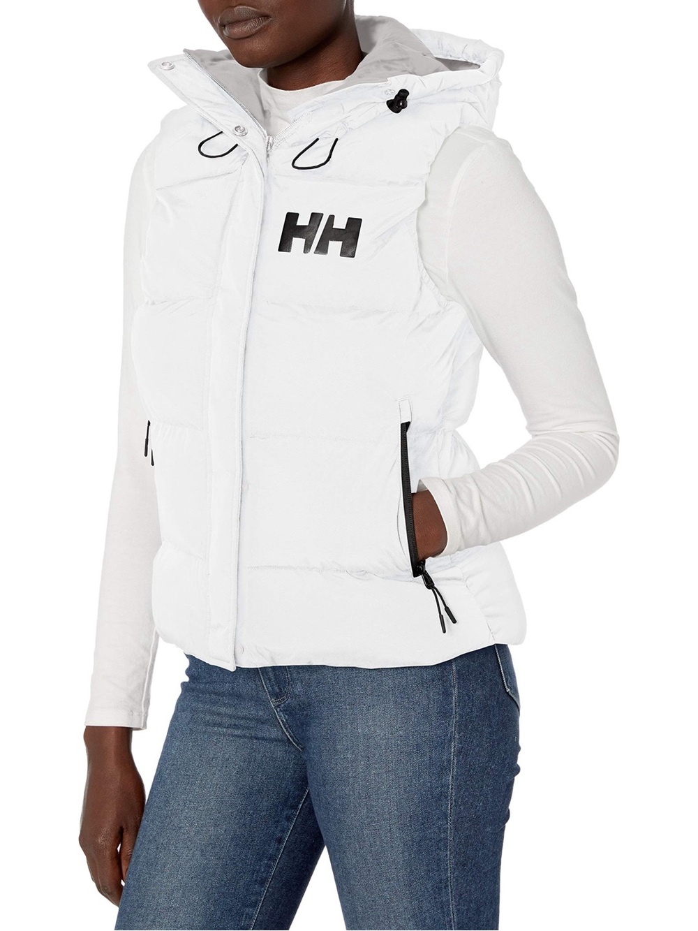 NWT Helly Hansen Women’s Nova Hooded Puffer Vest in White Nimbus Cloud XS